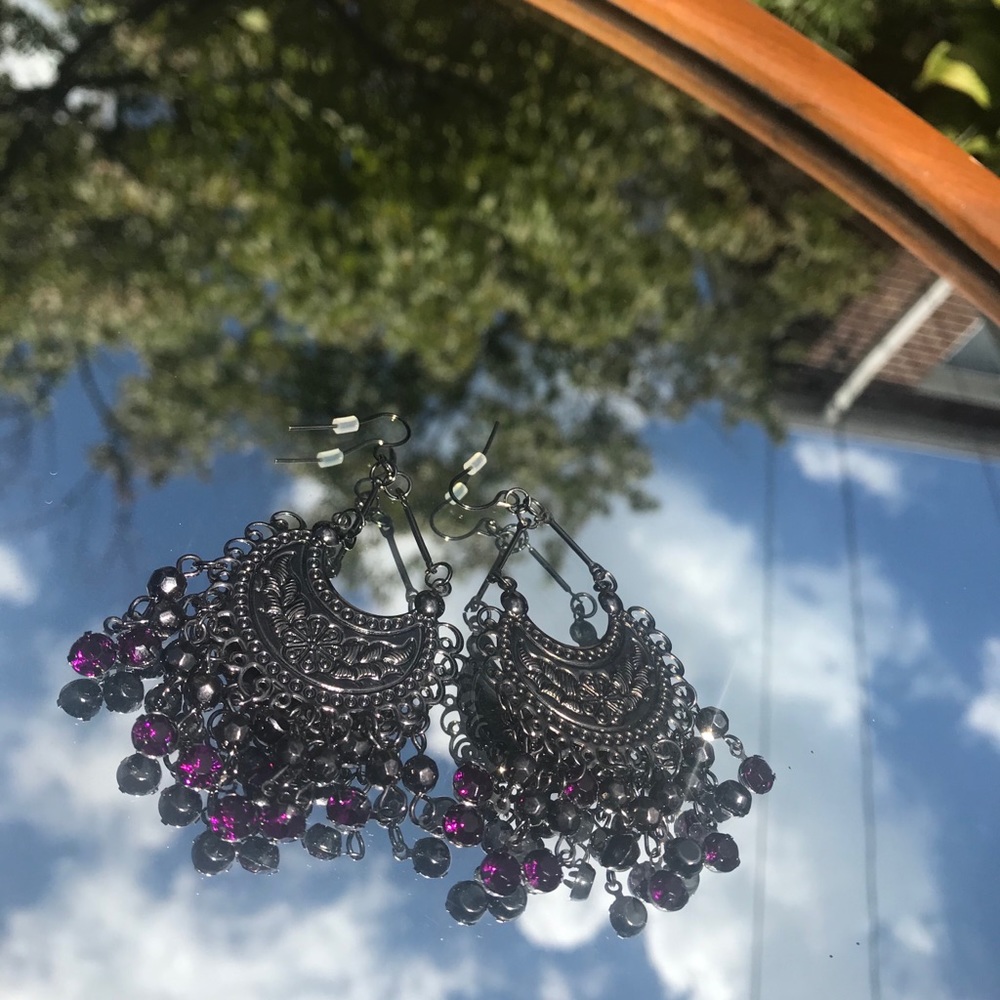Silver Rustic Earrings - Picture 2 of 4